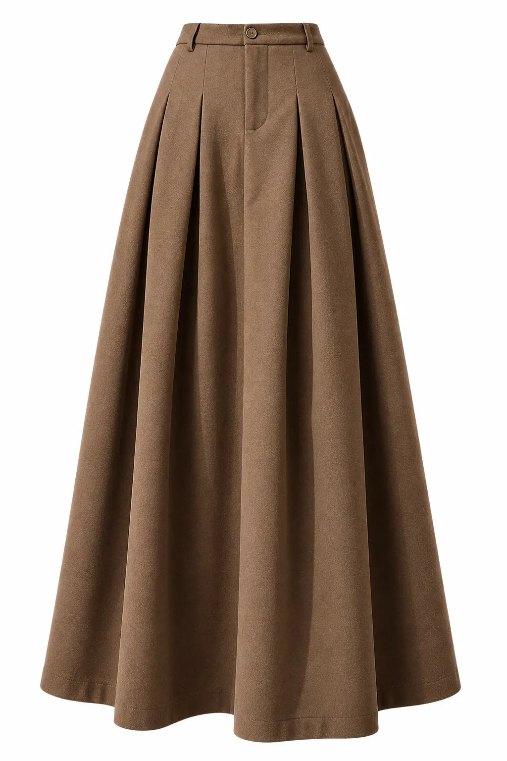 Wool Pleated Maxi Skirt