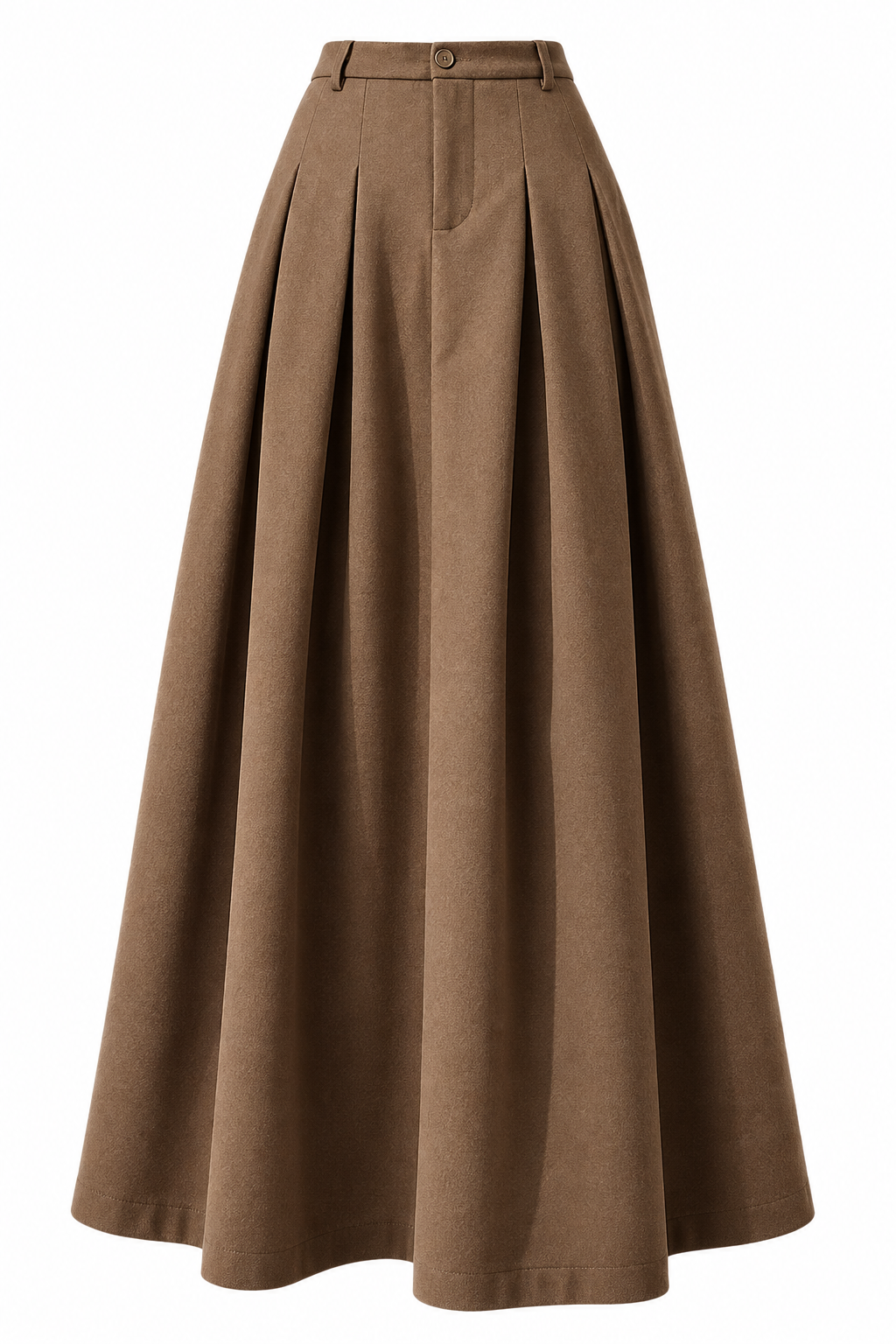 Wool Pleated Maxi Skirt