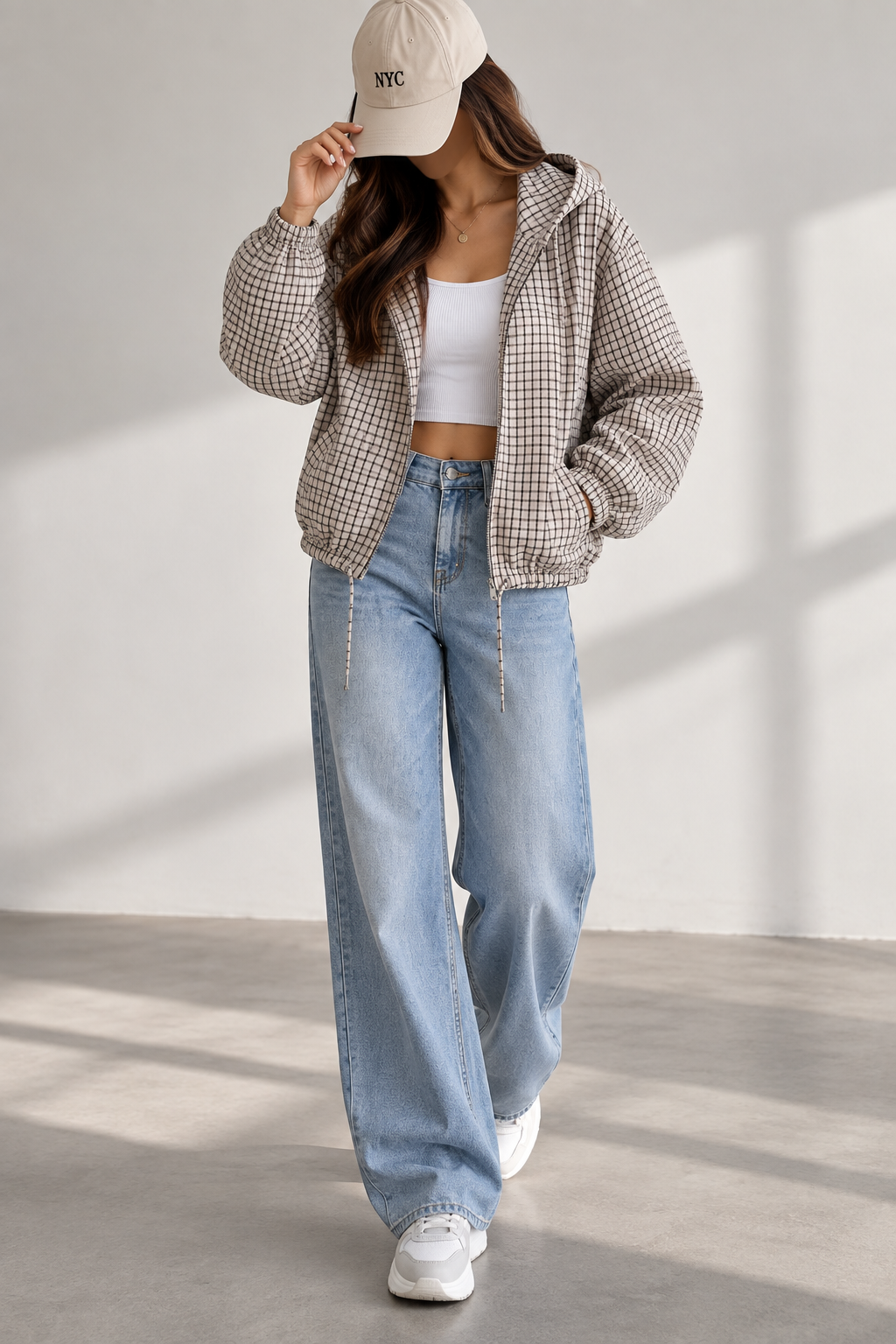 Plaid Hooded Jacket