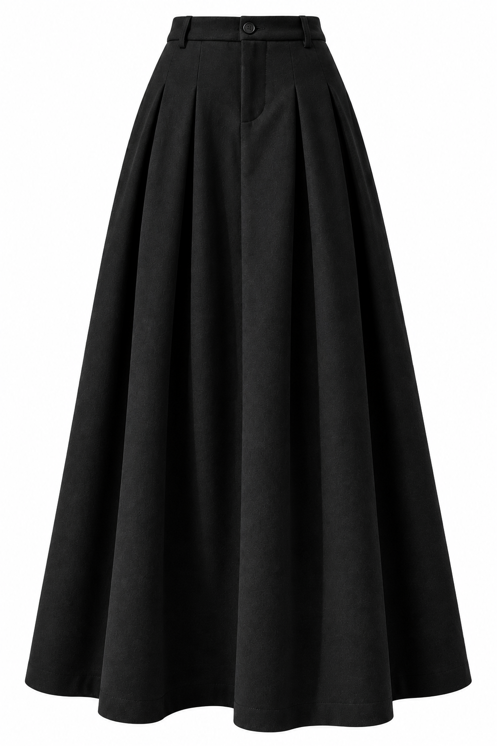 Wool Pleated Maxi Skirt