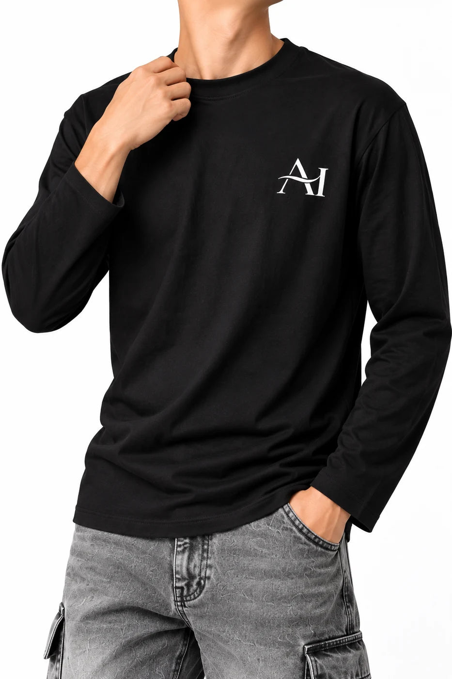 Black Essential Long Sleeve Tee