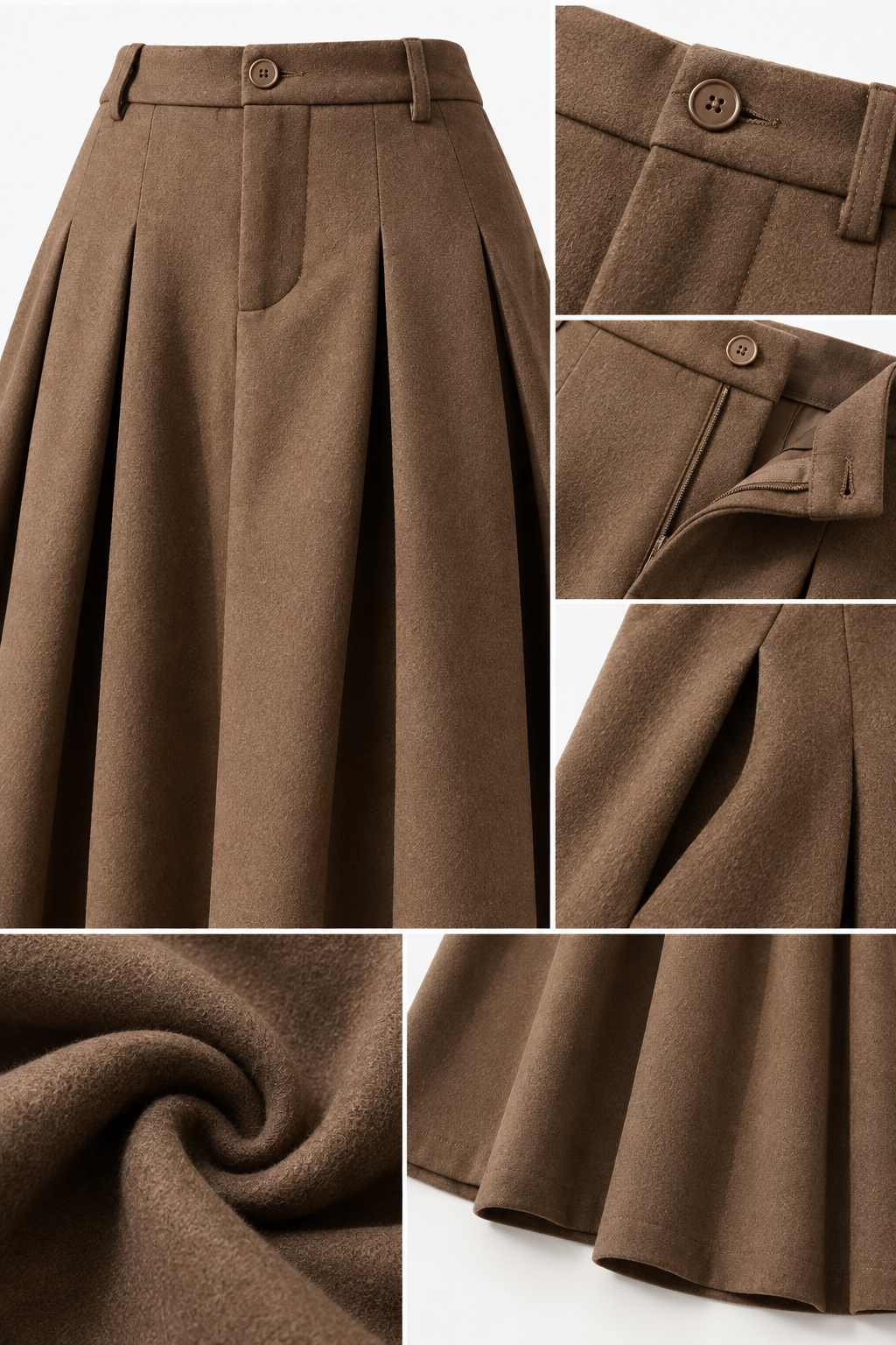 Wool Pleated Maxi Skirt