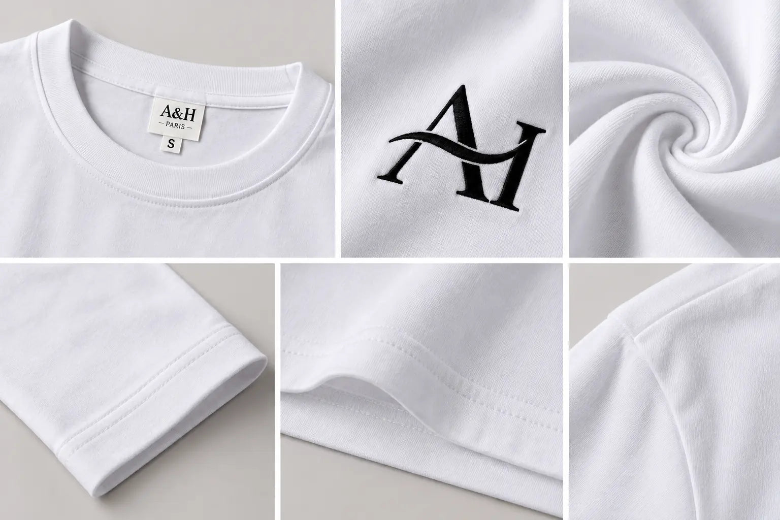 T-shirt blanc essentiel à manches longues