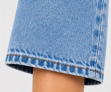 Denim Jorts – High-Waisted Long Bermuda Jeans
