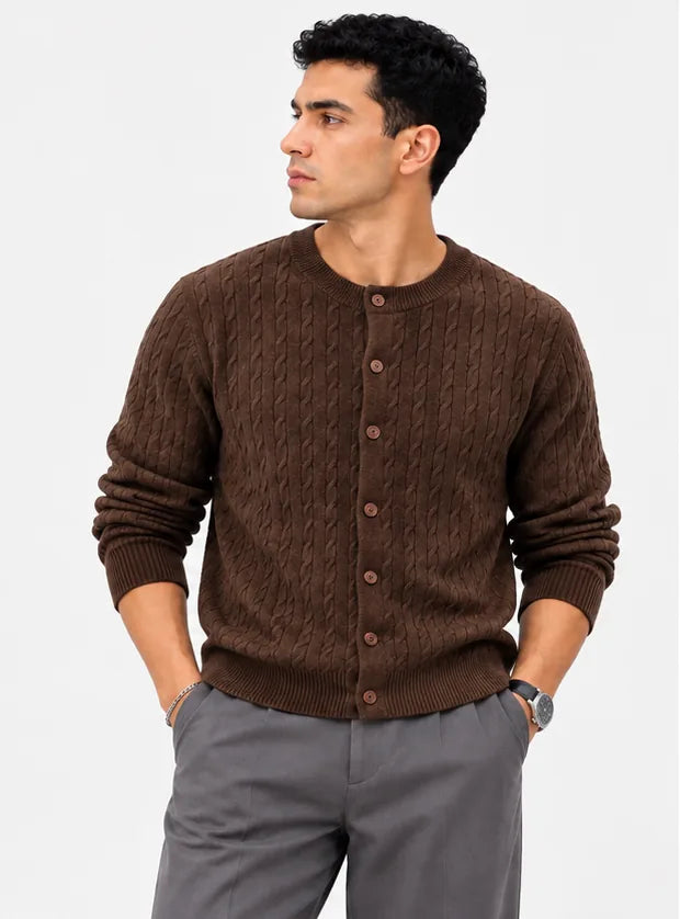 Cable Knit Button Cardigan