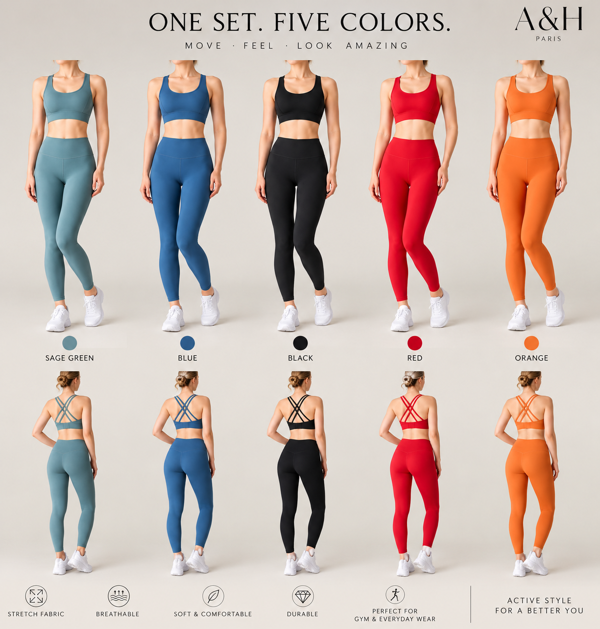 AURA Active Set– Sports Bra & High-Waisted Leggings