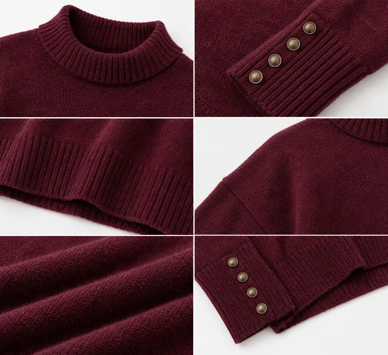 Burgundy Knit Sweater with Matching Scarf