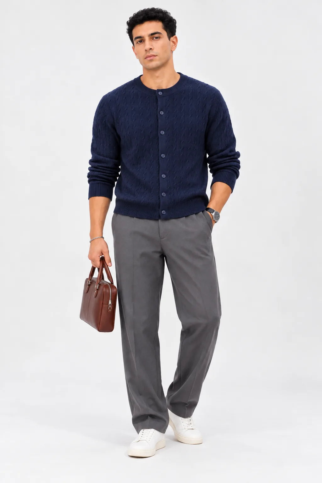 Cable Knit Button Cardigan