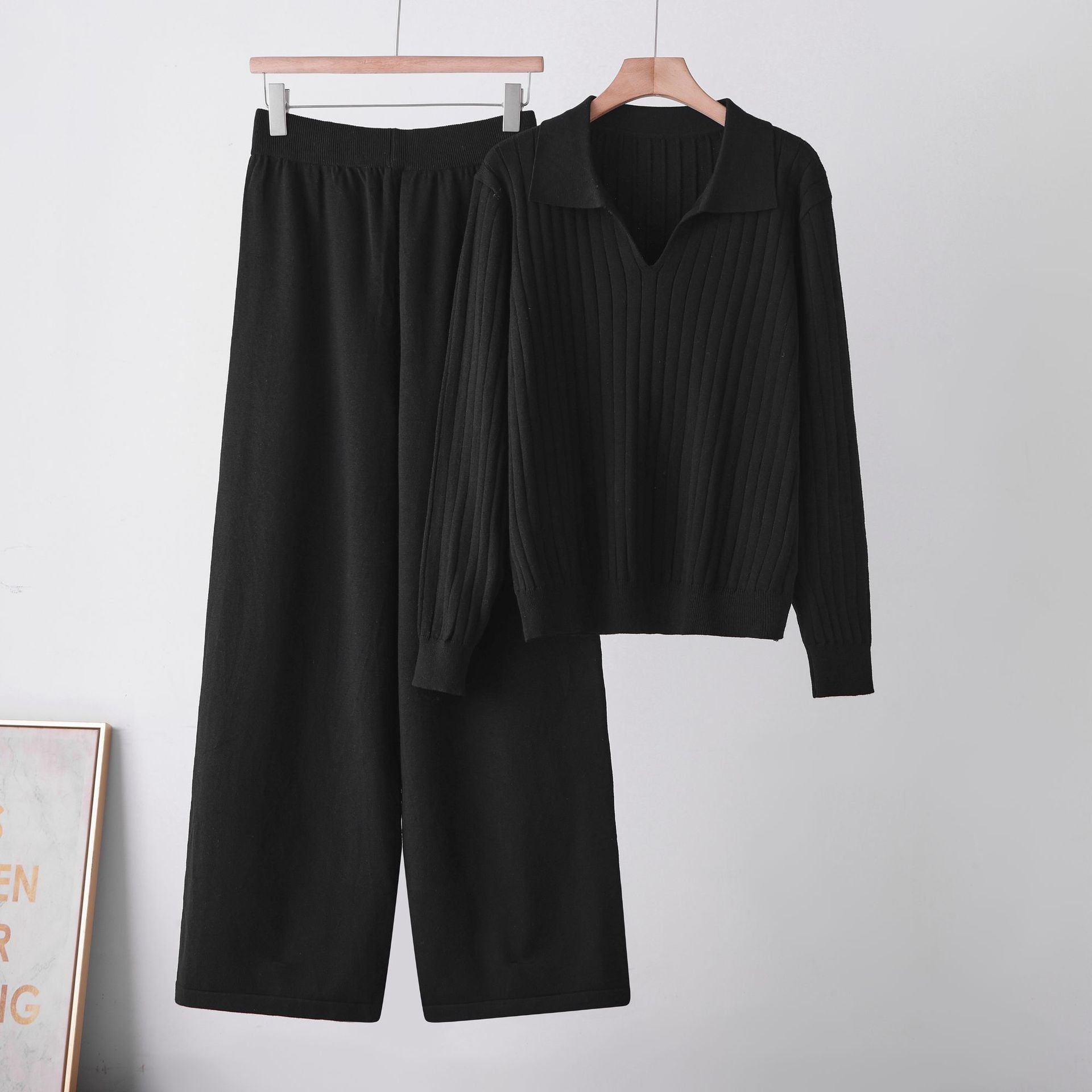 Polo Neck Sweater Set For Women