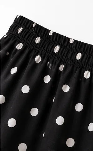 Polka Dot Maxi Skirt Black & White