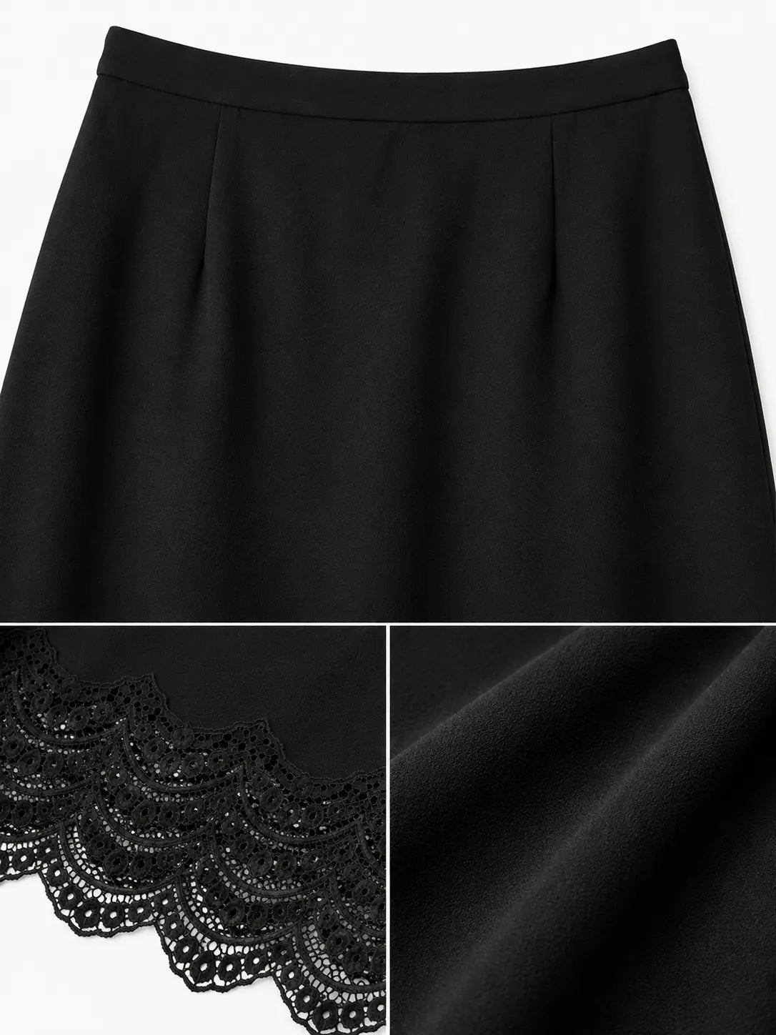 Noir Lace Midi Skirt