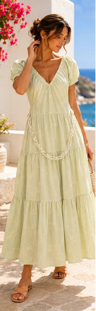 Luna Limetten-Midikleid