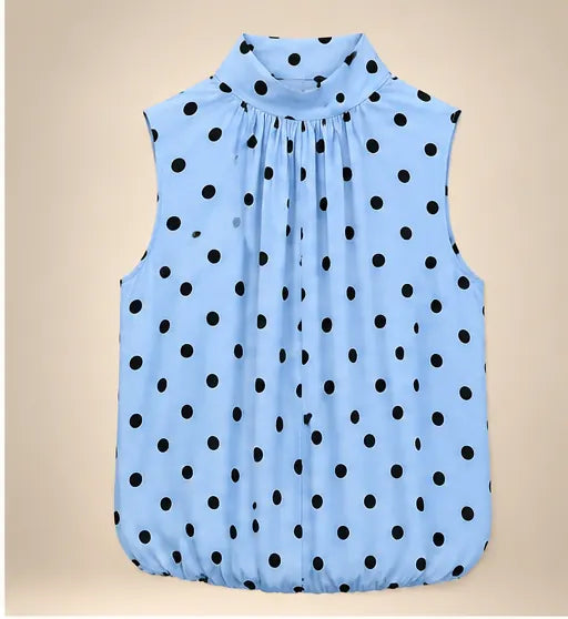 Polka Dot Sleeveless Blouse