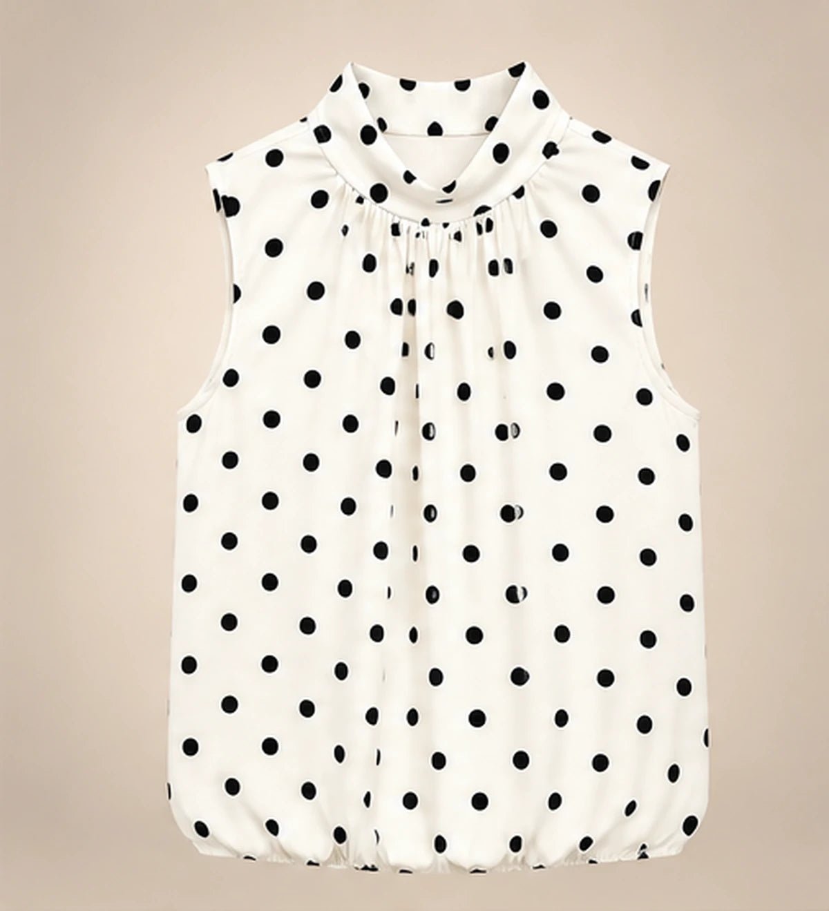 Polka Dot Sleeveless Blouse