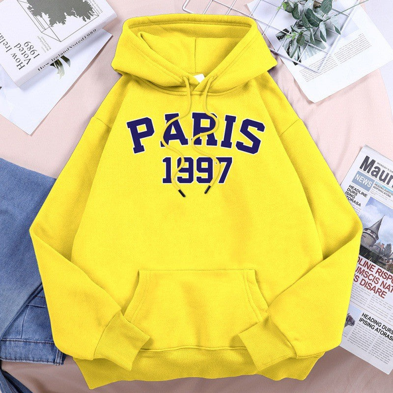 Paris Street City Letter Print Women Hoodie