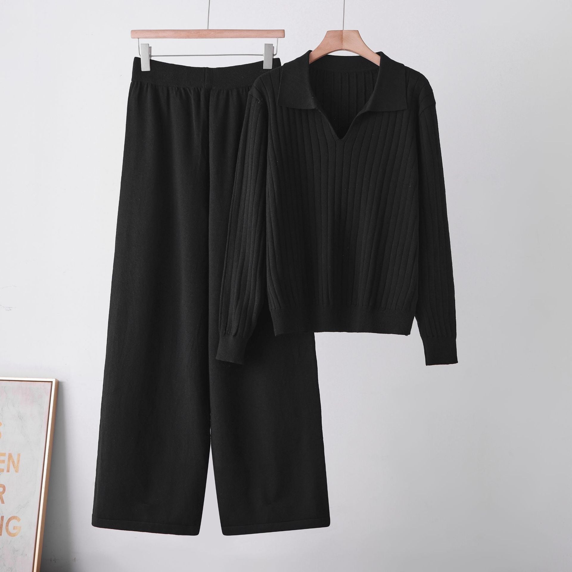 Polo Neck Sweater Set For Women