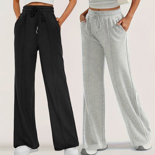 Ladies' wide leg pants, high waisted loose fit slimming pants