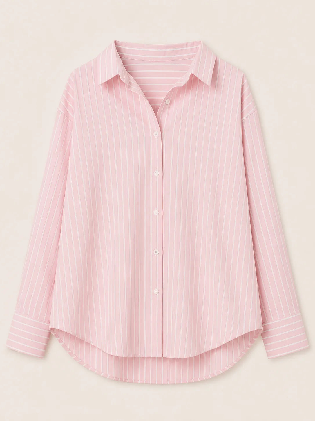 Pink Striped Oversized Shirt