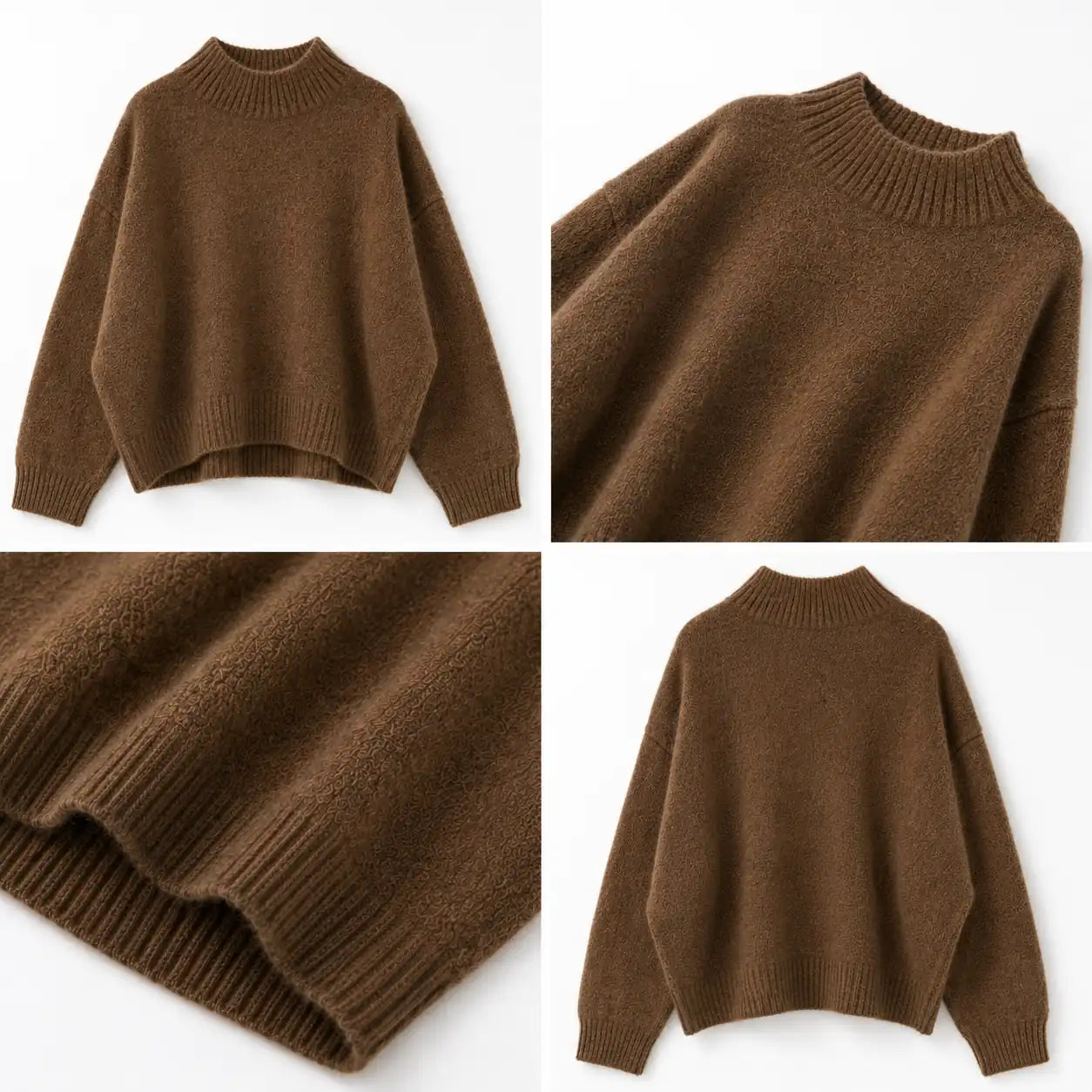 Pull en maille marron