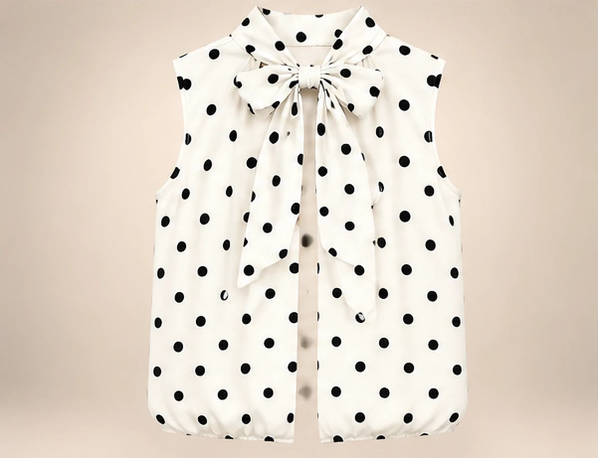 Polka Dot Sleeveless Blouse
