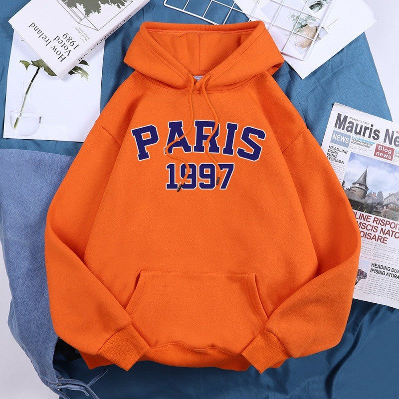 Paris Street City Letter Print Women Hoodie