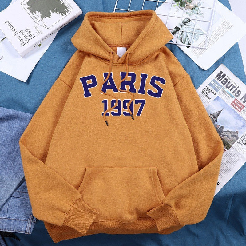 Paris Street City Letter Print Women Hoodie
