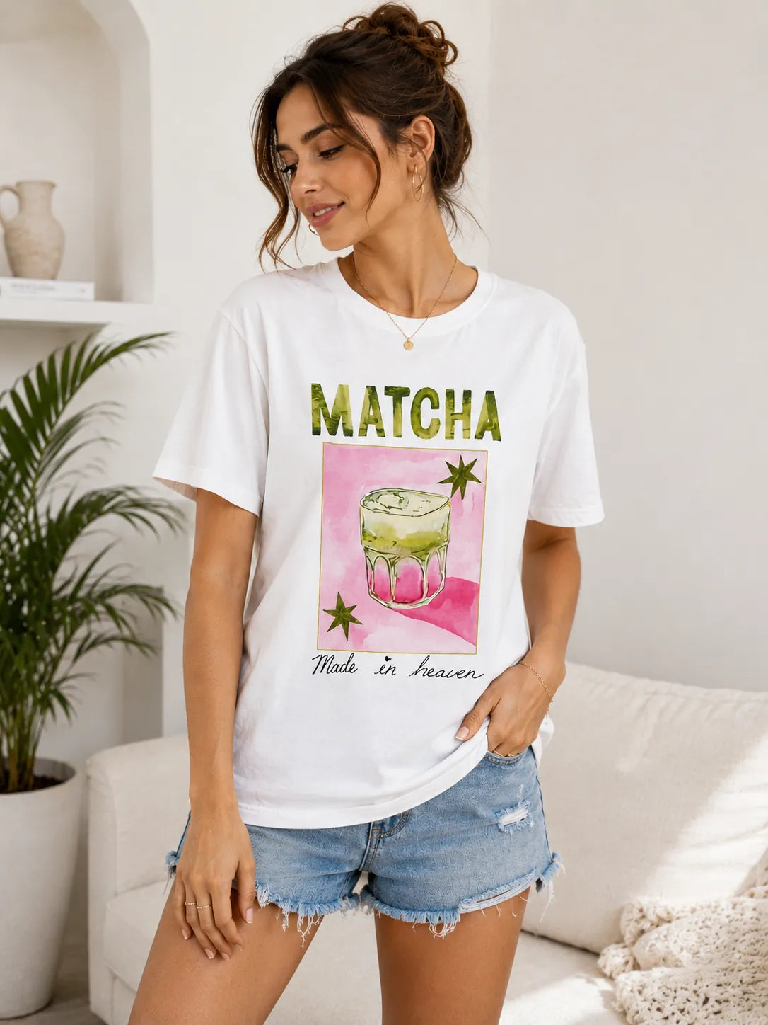 Matcha Graphic Tee – White