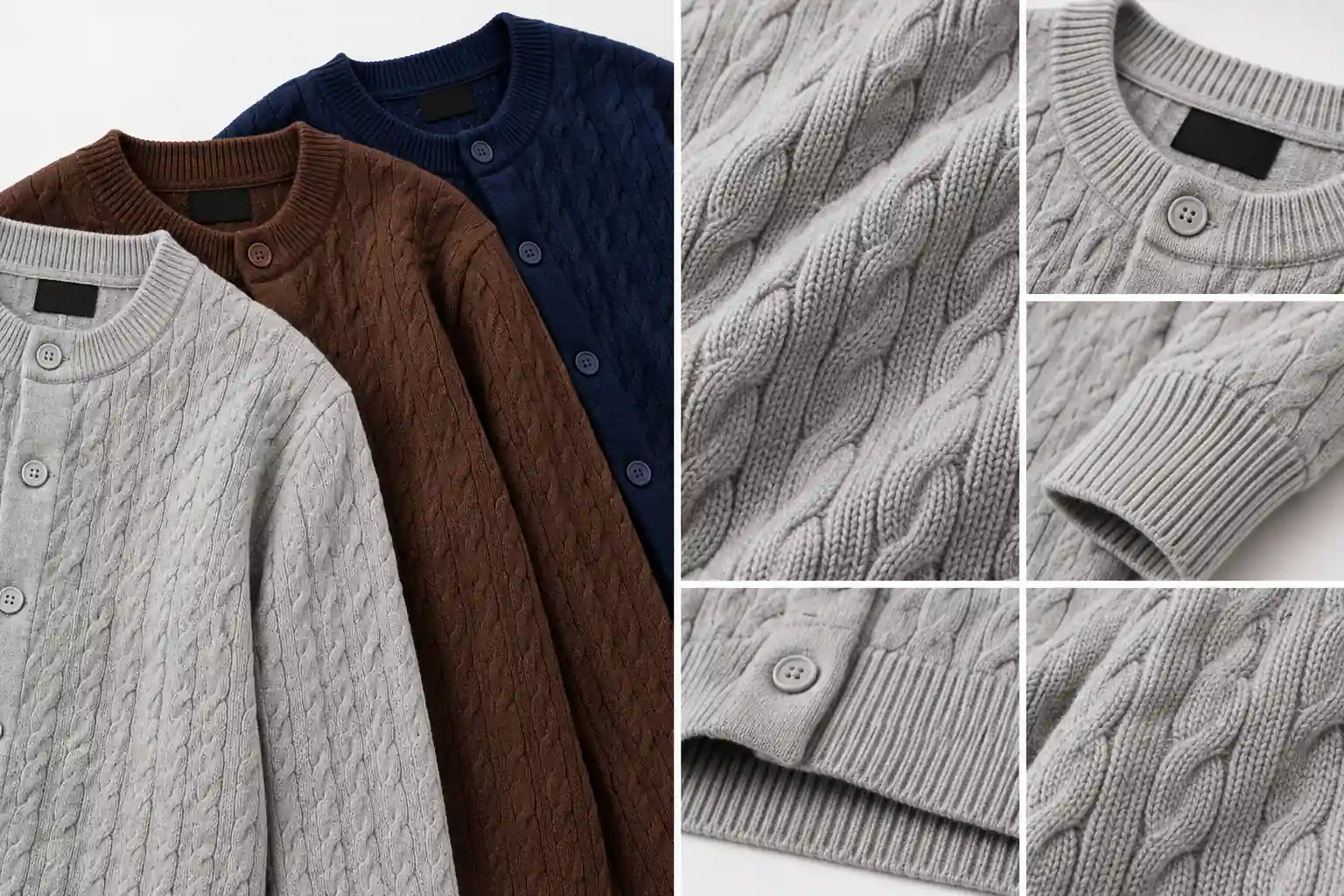 Cable Knit Button Cardigan