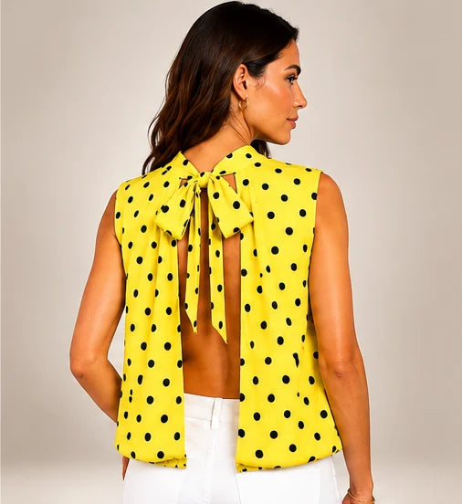Yellow Polka Dot Sleeveless