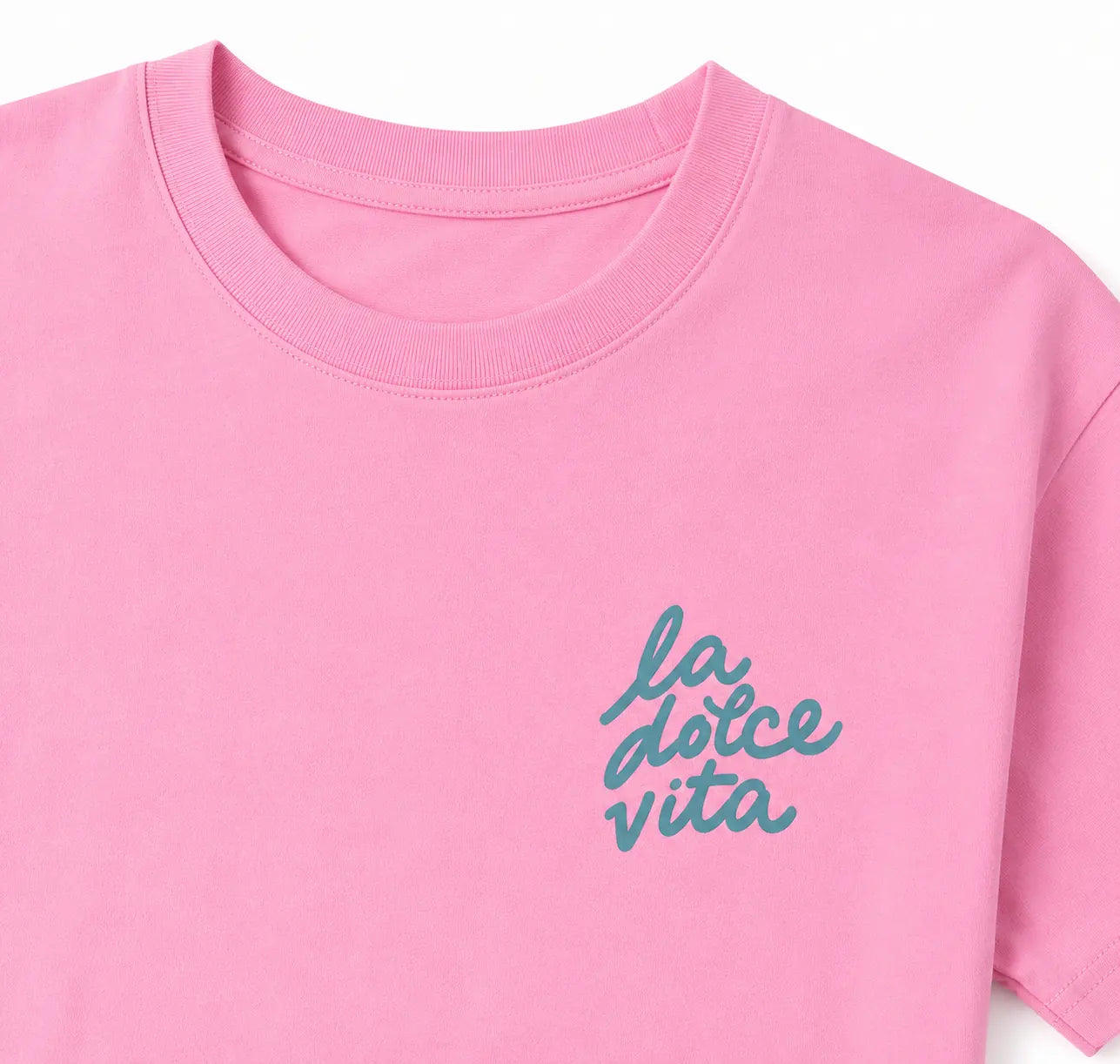 La Dolce Vita Oversized Pink Graphic Tee