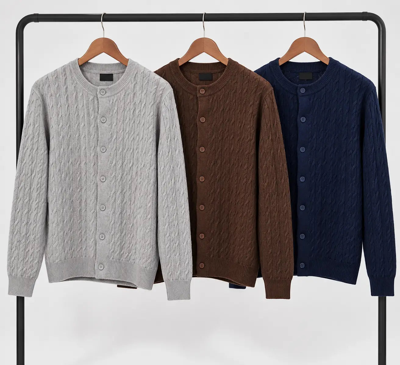 Cable Knit Button Cardigan