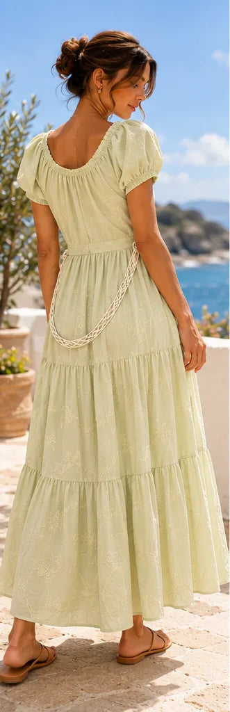 Luna Limetten-Midikleid
