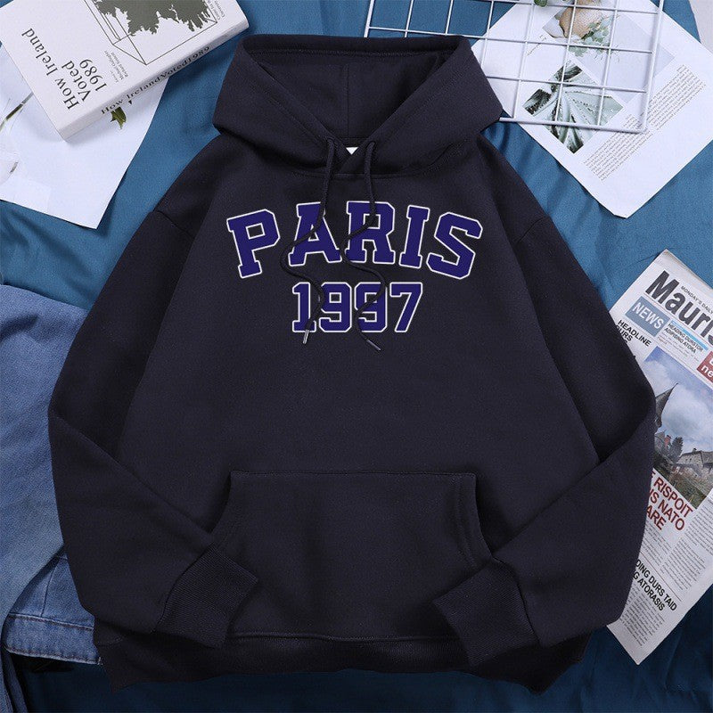 Paris Street City Letter Print Women Hoodie