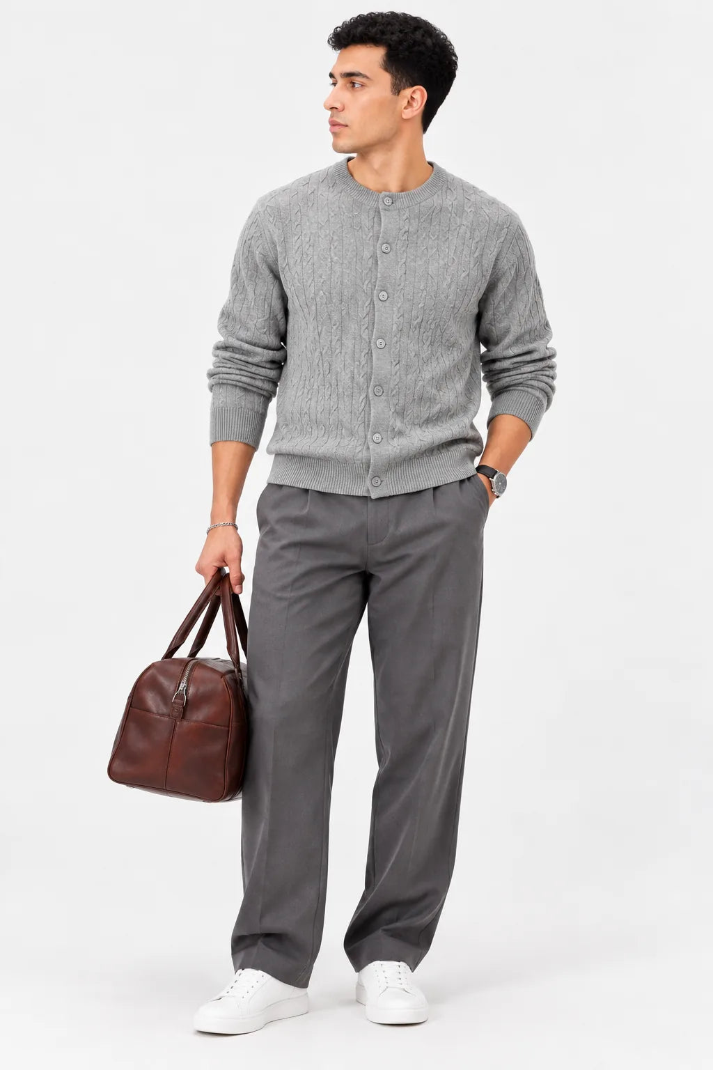Cable Knit Button Cardigan