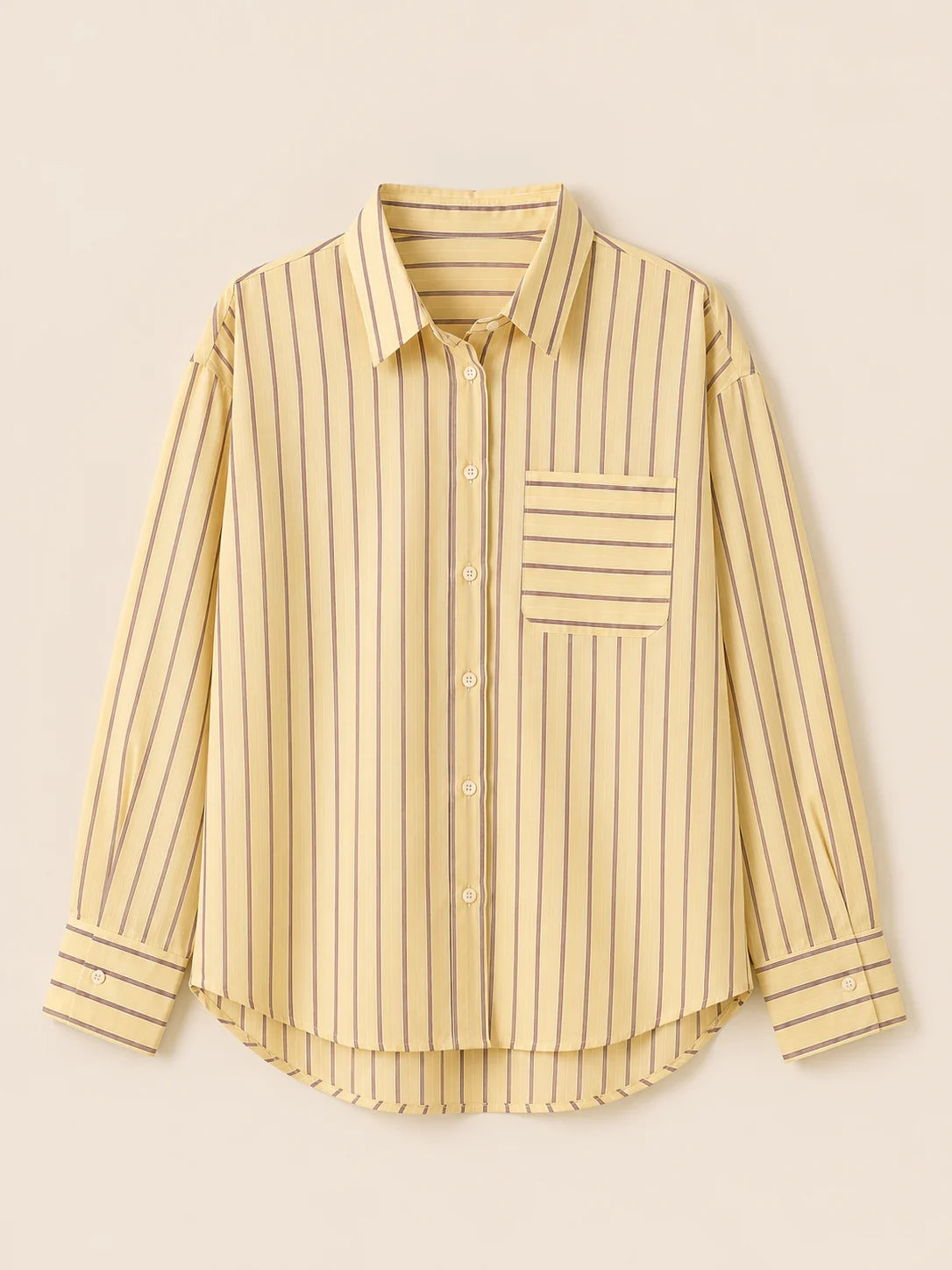 Yellow Oversized Striped Shirt