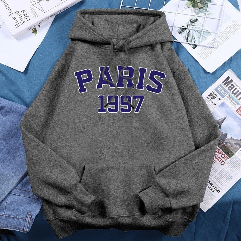Paris Street City Letter Print Women Hoodie