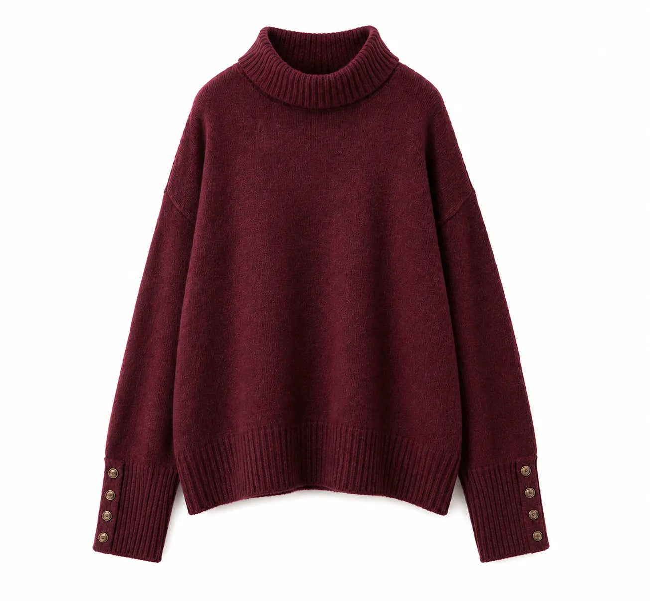 Burgundy Knit Sweater with Matching Scarf