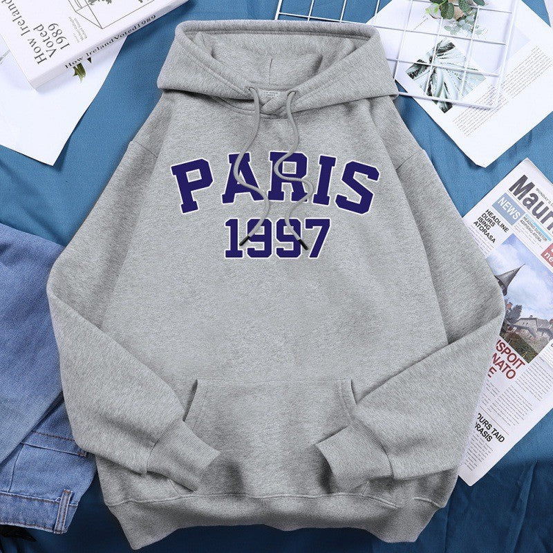 Paris Street City Letter Print Women Hoodie