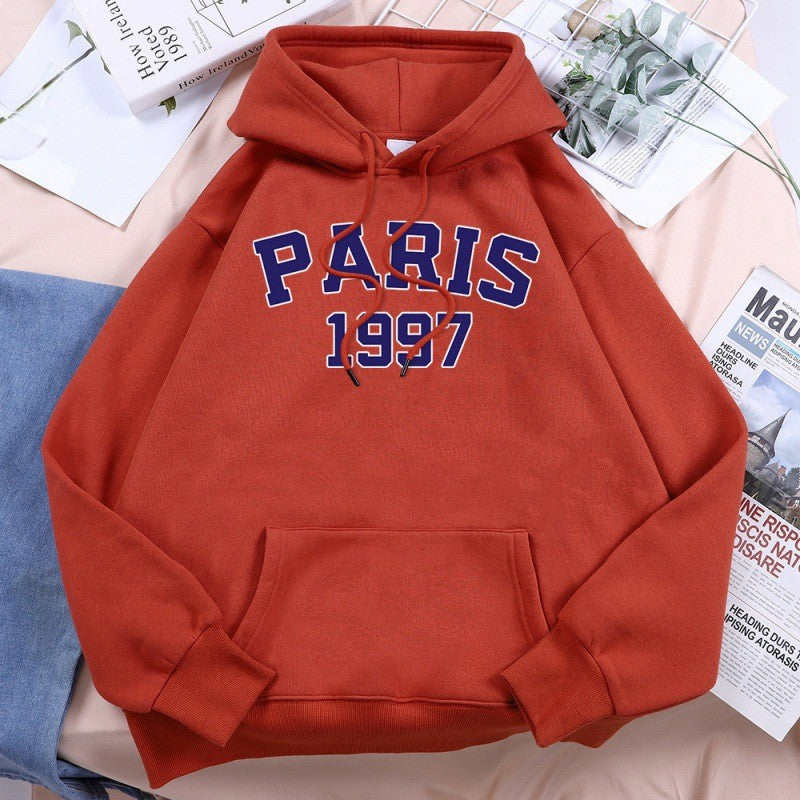 Paris Street City Letter Print Women Hoodie