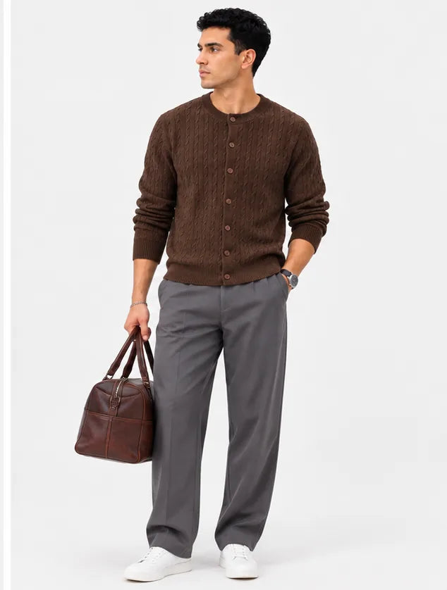 Cable Knit Button Cardigan
