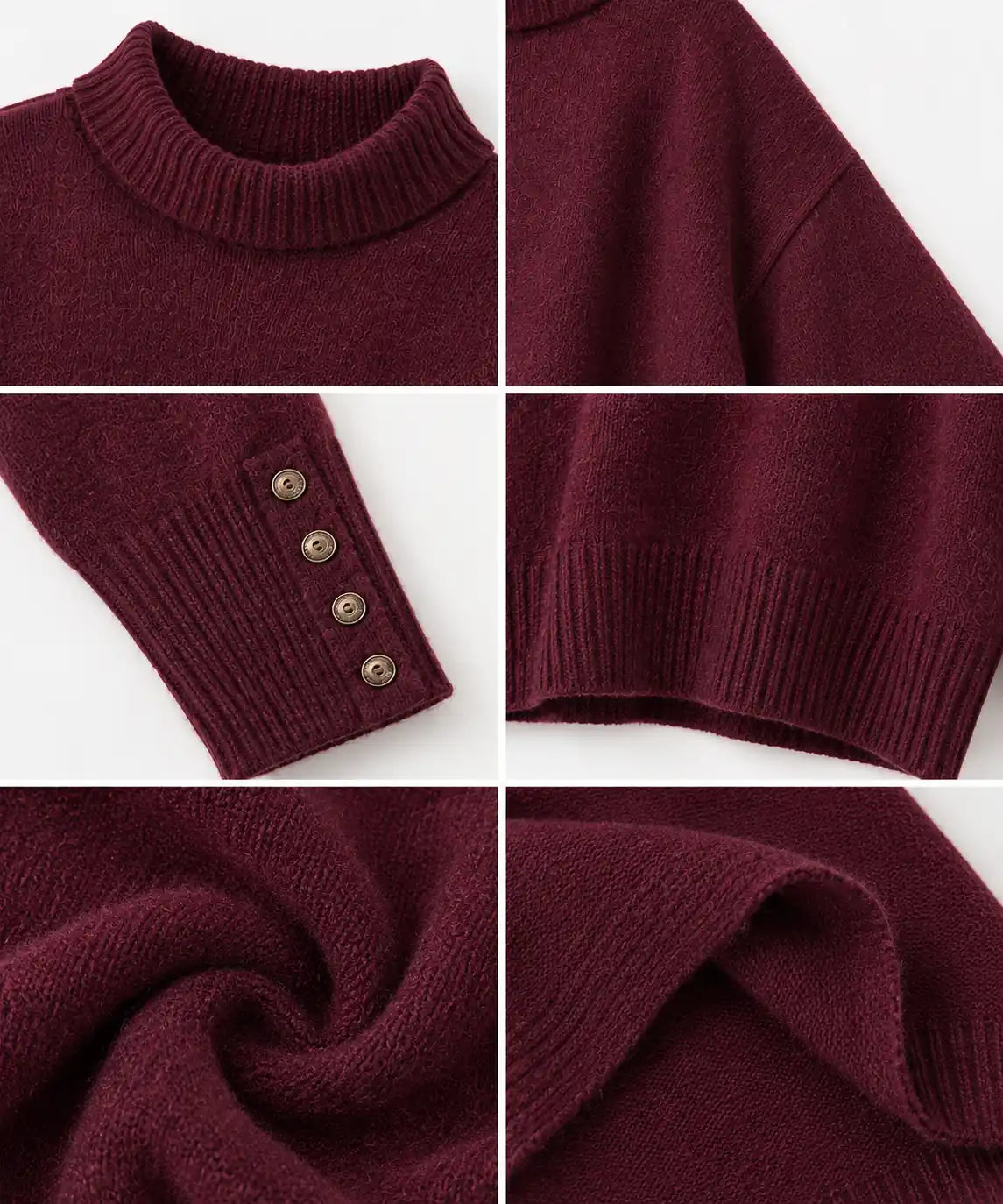 Burgundy Knit Sweater with Matching Scarf