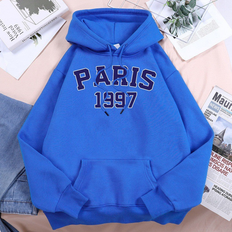 Paris Street City Letter Print Women Hoodie
