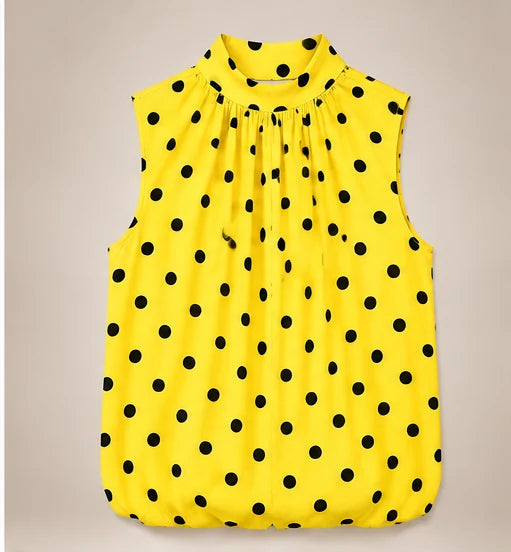 Polka Dot Sleeveless Blouse