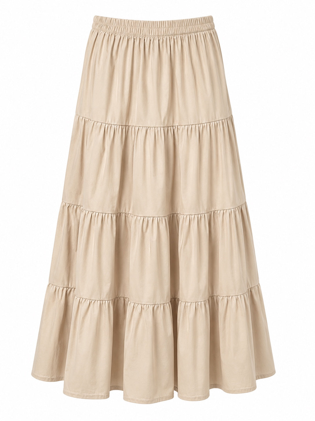 Jupe longue étagée beige