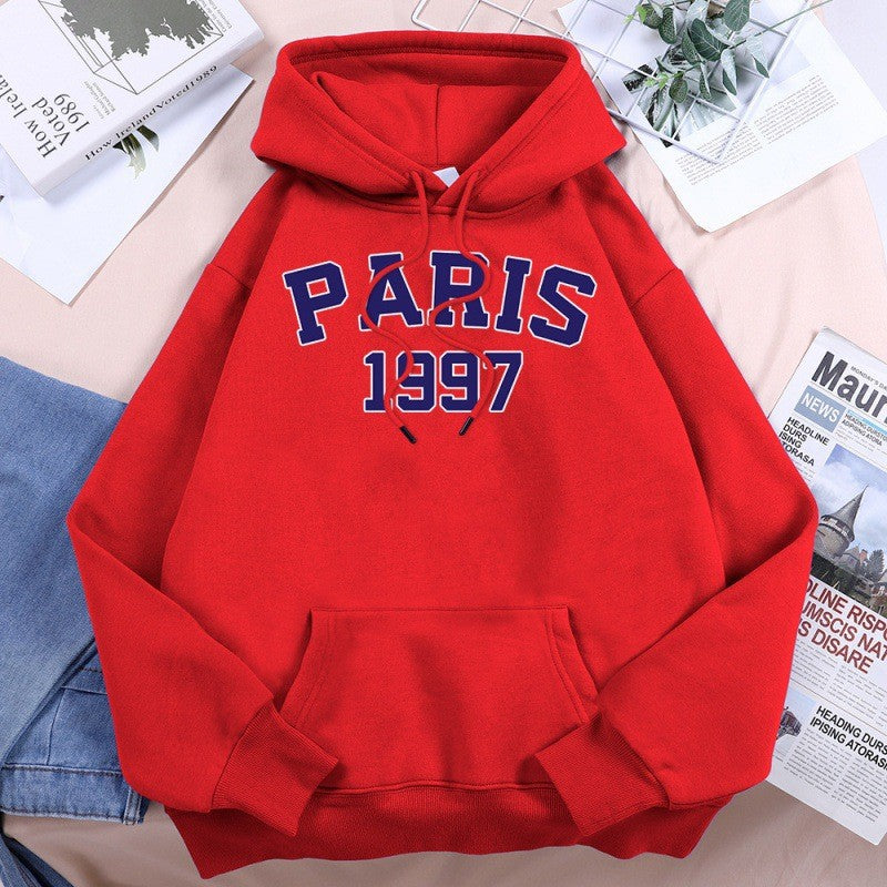 Paris Street City Letter Print Women Hoodie