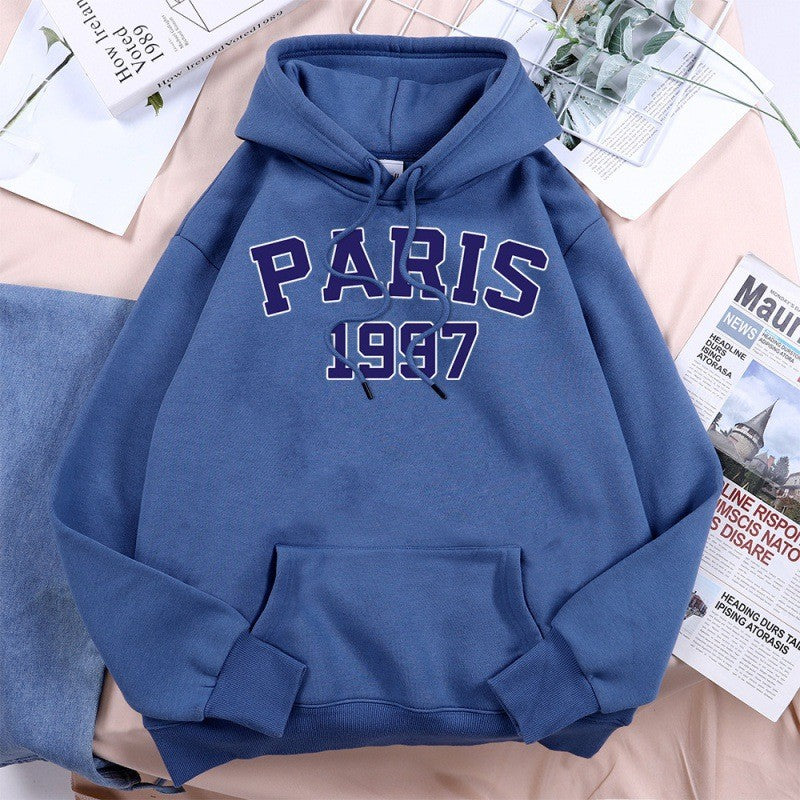 Paris Street City Letter Print Women Hoodie