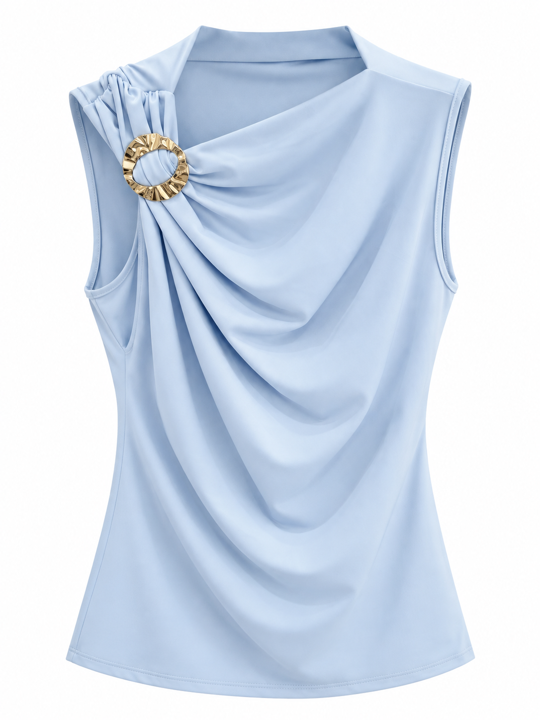 Celeste Draped Top-Blue