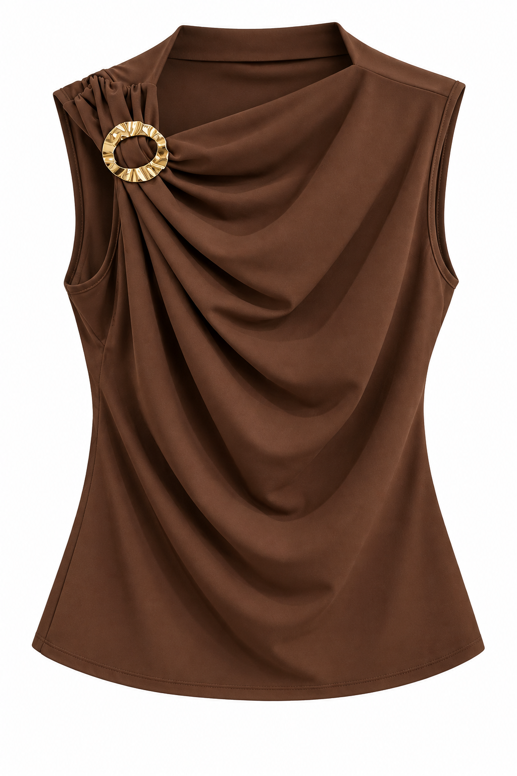 Celeste Draped Top – Chocolate Brown
