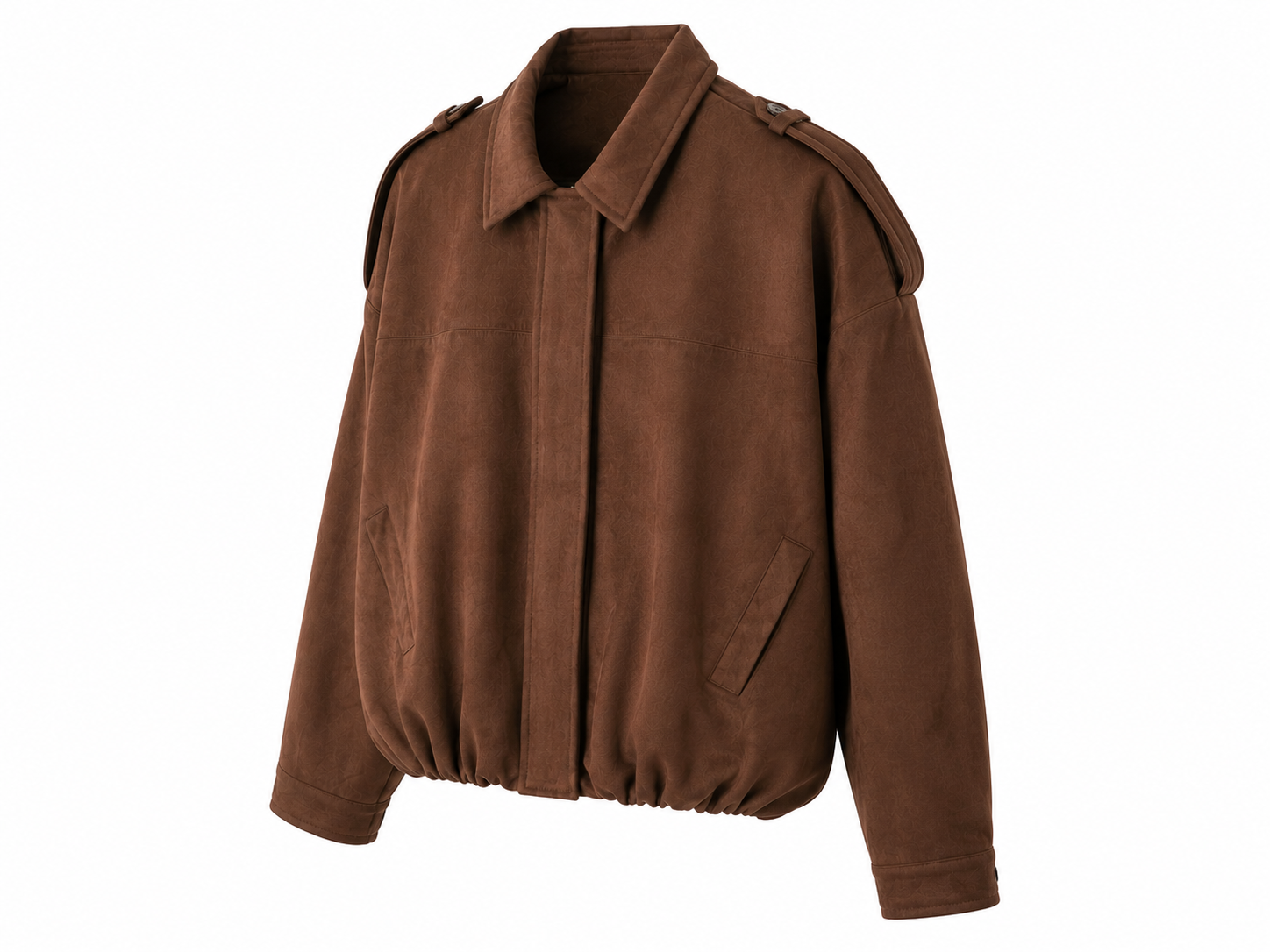 Brown Suede-Style Oversized Jacket
