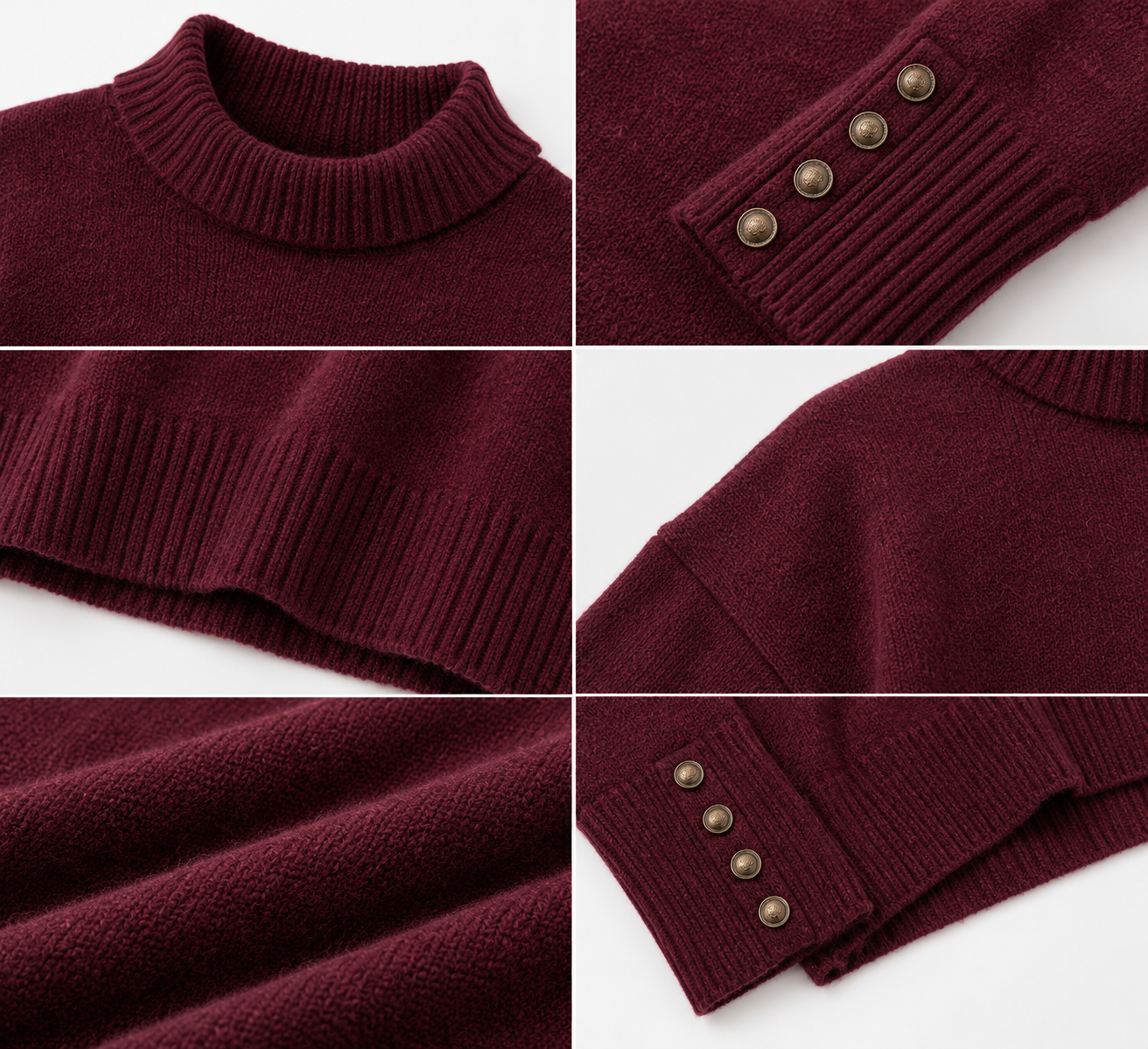Pull en maille bordeaux avec écharpe assortie